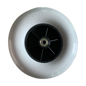 Roue solide en PVC avec fourche avant 200x50mm pour accessoires de fauteuil roulant et équipement de fitness - Product Image 2