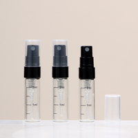 Flacons en verre de 2.5ml de couleur personnalisée avec pompe de pulvérisation à couvercle transparent petit flacon de parfum