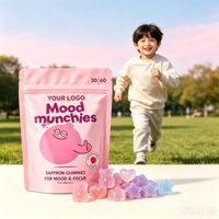 Gummies au safran en marque blanche OEM avec formule, saveur et emballage personnalisés pour usage quotidien