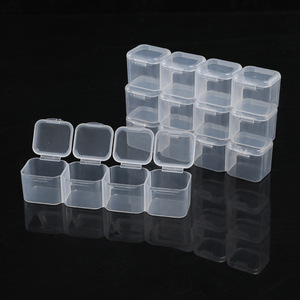 Transparent 4 Compartment Storage Box 2.5x2x2.5cm For Jewelry Pill Craft Accessories Organizing Case - Product Image 3