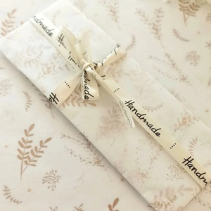 Minimalist White Wrapping <strong>Paper</strong> with <strong>Beige</strong> Botanical Plant Pattern for Handmade Gift Packaging and Elegant Crafts - Product Image 6