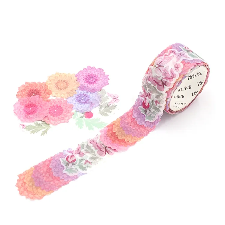 High End Universal Hot Product Flower Washi Paper Tape Decoration Paper Tape For Diy Planner Diary Scrapbook Journal Sticker