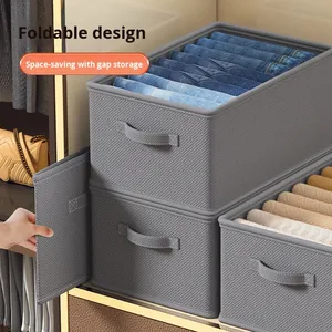 Tinh Khiết Màu Xám Hiện Đại Vải Lanh Vải Nhôm Gấp Hộp Lưu Trữ Không Có Divider Đa Chức Năng Ký Túc Xá Tổ Chức Quần Áo Quần 10-20l - Product Image 3