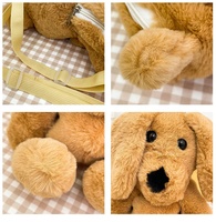 Vente en gros de sac à dos en peluche pour chien de dessin animé mignon sac à bandoulière en peluche personnalisable pour enfants en tissu de coton