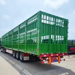 3 Axles Truck Trailers Supplier Side Wall Fence Animal Husbandry Semi Truck Trailer