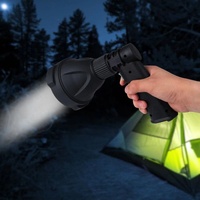Projecteur LED OEM à poignée pistolet avec trépied réglable, 400LM, rechargeable, lampe de poche portative pour la pêche de nuit, le bateau et le travail, USB