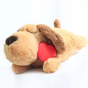 Peluche cane battito cardiaco cucciolo giocattolo compagno coccolone cucciolo giocattoli aiuto per il sonno sollievo dall'ansia calmante aiuto comportamento coccole giocattoli per animali domestici