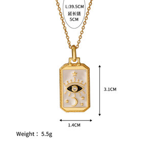 เครื่องประดับกันน้ำไม่หมอง ฐานสแตนเลส 316L ชุบทอง 14k 18k PVD สร้อยคอจี้ไพ่ทาโรต์สำหรับผู้หญิง - Product Image 5