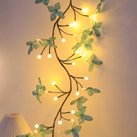 Lampe LED d'intérieur à télécommande USB, flexible en rotin, avec 8 modes, décoration murale papillon, lumière d'ambiance pour Noël