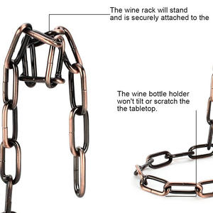 Porte-<span class=keywords><strong>bouteille</strong></span> de vin en fer magique Porte-<span class=keywords><strong>bouteille</strong></span> flottant en métal élégant avec chaîne de corde décorative pour décor de fête - Product Image 3
