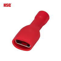 Conector de Terminal de Crimpado Aislado de Cabeza Completa Serie FDFD, PVC, para Cable de 22-16 AWG, Clip de Terminal de Cable Festoneado de Liberación Rápida