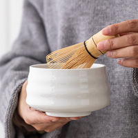 Ensemble de thé matcha en céramique HIXIN, 4 pièces, style japonais, outil pour fouetter le matcha, boîte cadeau portable pour un usage domestique