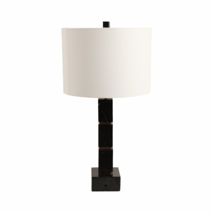Lampada da Tavolo Quadrata Moderna con Base in Marmo e Paralume in Tessuto per Camera da Letto, Soggiorno, Comodino e Scrivania - Product Image 5