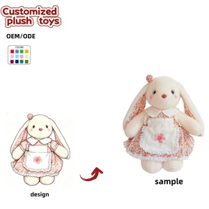 OEM/ODM Customized Floral Dress Bunny Plush <strong>Toy</strong> - Personalized Lop-Eared <strong>Rabbit</strong> with Apron for Kids &amp; Home Decor - Product Image 1