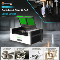 Machine de découpe laser double fibre et CO2 Sanqiang 1390 pour métaux et non-métaux, acrylique, cuir, bois et tissu
