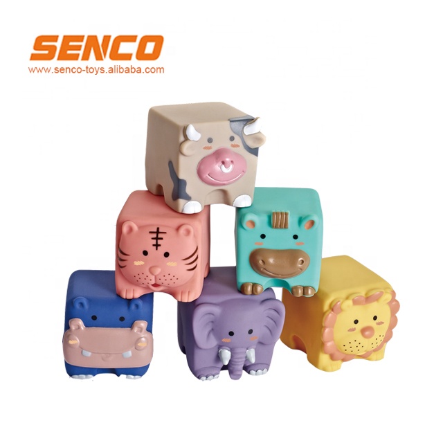 Лидер продаж Amazon, 3D сенсорные развивающие силиконовые блоки, детские сенсорные игрушки, штабелируемый блок, детская игрушка для ванной, мягкие строительные блоки