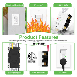 Tomacorriente GFCI Barep con Certificación ETL y Interruptor <span class=keywords><strong>de</strong></span> Luz, 15 Amperios, con Autoprueba y Protección Antimanipulación - Product Image 5