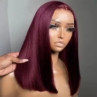 Cheveux humains vierges soyeux et lisses sans colle pour perruques Lace Front HD transparentes 13x4, longues, noires