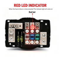 Boîtier de distribution de fusibles robuste à 3 circuits pour autoradio avec porte-fusibles mini ANL et LED rouge pour camping-cars et bateaux
