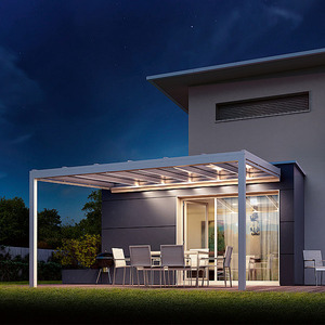 Pergola extérieure <span class=keywords><strong>en</strong></span> aluminium avec lames orientables, facilement assemblable, résistante au vent et à l'eau, tailles OEM 3x3 3x4 4x3 4x4 4x5 <span class=keywords><strong>4x6</strong></span> 6x3 6x4 6x5 6x6m - Product Image 3
