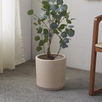 Grand pot en céramique de plantation d'arbres de grande taille maison hôtel sol extérieur pot de fleurs décoratif en oxyde de magnésium
