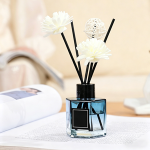 Lot de 50 ml – Diffuseur d'arômes sans flamme en verre hexagonal bleu dégradé pour voiture et chambre – Fournitures de désodorisant d'ambiance - Product Image 3