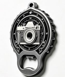 Porte-clés décapsuleur personnalisé en alliage de zinc avec logo caméra, cadeau promotionnel, pendentif en métal - Product Image 4