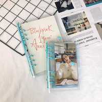 Carpeta de Archivos Personalizada, Carpeta de Anillas Transparente de PVC Suave y Colorida con Clip, 6 Anillas, para Hojas Sueltas, Cuaderno Pequeño A5 A6, para Diario, Bloc de Notas Espiral