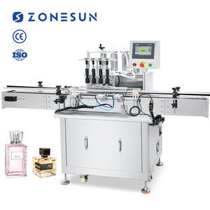 เครื่องบรรจุของเหลวอัตโนมัติ ZONESUN ZS-YTZL4A แบบ 4 หัว สำหรับบรรจุภัณฑ์เครื่องสำอาง น้ำหอม ขวดต่างๆ พร้อมระบบป้องกันการไหลล้นและระบบสุญญากาศ - Product Image 1