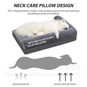 Cama ortopédica para perros, cubierta lavable extraíble impermeable, camas para perros, cama para perros con refuerzo de franela con espuma para huevos - Product Image 2