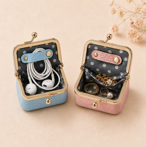 New Mini Kiss Lock <b>Purse</b>, Portable Jewelry Storage Case for Earrings, Rings & Necklaces, <b>Small</b> Coin Change Wallet, Promotional - Product Image 4