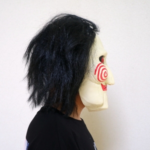 Movie-Themed Saw Tùy Chỉnh Đầy Đủ Đầu Mặt Nạ Bất Buồn Cười Cao Su Cho Đảng Halloween Cosplay Trang Phục Chất Liệu Lụa - Product Image 6