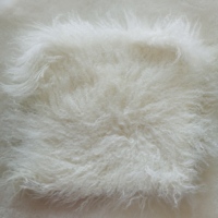 Échantillon de coussin en fourrure de mouton de Mongolie blanche, vente en gros