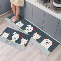 Ensemble de 2 tapis de cuisine antidérapants, tapis de sol rembourrés anti-fatigue, lavables, imprimés de dessins animés, pour la maison, la cuisine, l'évier, le couloir, la décoration