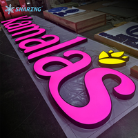 Enseigne lumineuse personnalisée à lettres frontales, étanche pour extérieur, enseigne 3D en lettres acryliques lumineuses à LED pour façade de bâtiment