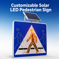 Signalisation routière LED à énergie solaire, nouvelle conception personnalisée, signal d'avertissement pour les piétons
