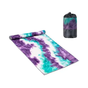 silicone dot hot yoga towel microfiber non-slip