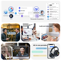 Écouteurs TWS X1 Pro avec réduction de bruit, traduction IA, casque sans fil pour le jeu, design supra-auriculaire pour les voyages et les affaires, écran LCD