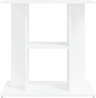 Support d'aquarium rectangulaire de luxe en bois massif pour intérieur avec espace de rangement à 3 niveaux, blanc