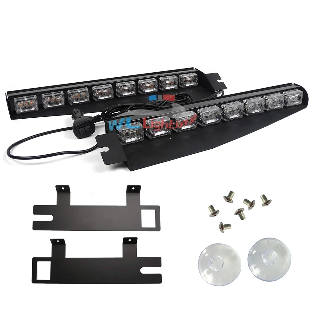 Автомобиля 12V полиции стробоскоп со вспышкой 48 СВЕТОДИОДНАЯ Лампа 48LED тире козырек Strobe Flash аварийная сигнальная лампа