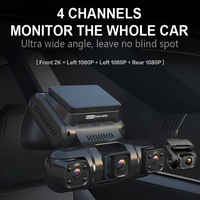 Nouvelle caméra embarquée double objectif 4 canaux, panoramique 360°, FHD 2K, vision nocturne, GPS, WiFi, enregistreur vidéo automatique, stockage 256 Go, IPS, garantie 1 an