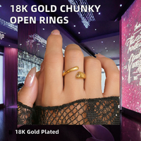 Bague ouverte torsadée vintage Gaovo pour femme, en acier inoxydable plaqué or PVD 18 carats, zircon ovale, empilable, bijou tendance, cadeau