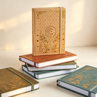 Cuaderno de Cuero PU de Tapa Dura Estilo Vintage, Cosido, con Grabado en Relieve y Lámina Dorada, con Banda Elástica, para la Escuela, Oficina y Uso Diario