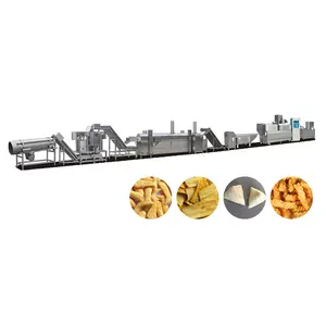 Linha de processamento de alimentos para lanches, corneta de aço inoxidável, máquina triangular frita para fazer lanches