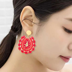 Aretes de Aro Hechos a Mano con Cuentas Bohemias de Acero Inoxidable y Oro de 18K, Joyería Geométrica de Cristal a la Moda, Regalo para Mujer - Product Image 5