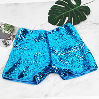 Shorts de danse sexy et chics à taille basse avec sequins métalliques pour femme, taille élastique amincissante, style streetwear