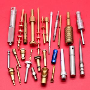 Componentes de eje de acero inoxidable de varilla de latón con orificio cruzado de mecanizado suizo personalizado - Product Image 1