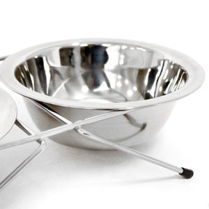 Double gamelle et mangeoire pour animaux en fer forgé, modèle YM2533, taille 27*15.5*6CM - Product Image 4