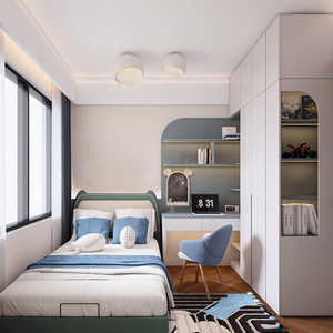 Set di Mobili per Camera da Letto per Bambini di <span class=keywords><strong>Piccole</strong></span> <span class=keywords><strong>Dimensioni</strong></span>, Ecologico e Salvaspazio, Armadio Multifunzionale con Scrivania ad Angolo - Product Image 3