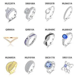 Groothandel Custom Sieraden Vergulde 18K 925 Sterling Zilver Zirkoon Bruiloft Diamant Verloving Verstelbare Ring Voor Meisjes Vrouwen